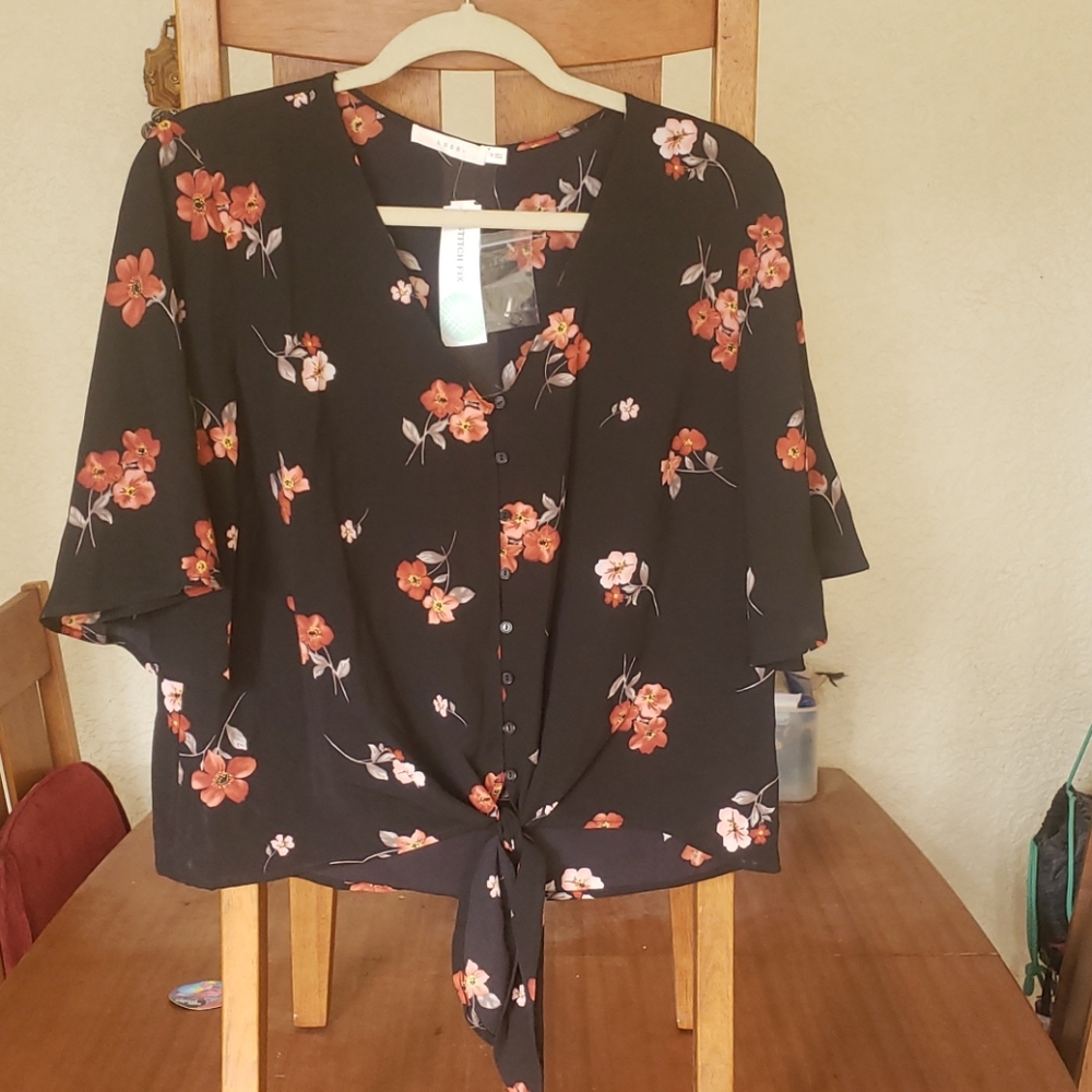 Front tie Floral Blouse